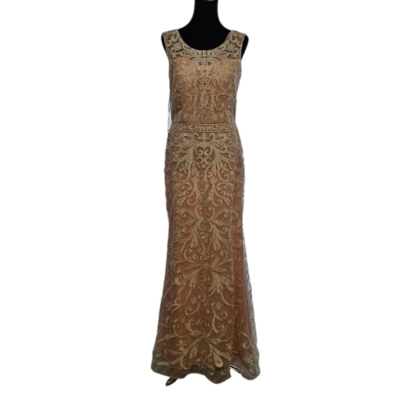 Dresses & Skirts - Gold Embroidered Maxi Dress